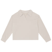 ウールライクストレッチオープンカラーTシャツ（長袖）
